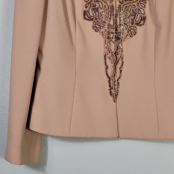 Vintage Victor Costa Sequin Blazer Jacket 10 Pink Formal Occasion Designer Gala - Picture 3 of 12